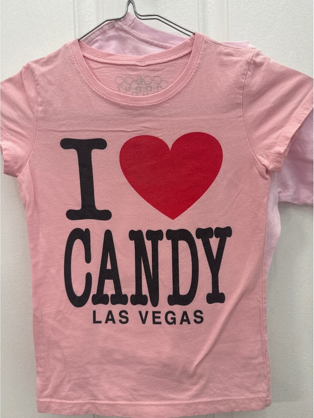 Pink Cotton T-Shirt with 'I Love Candy Las Vegas' and Mexico Chichen Itza Prints